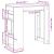 Masă de bar cu raft, gri beton, 102x50x103,5 cm, lemn prelucrat GartenMobel Dekor