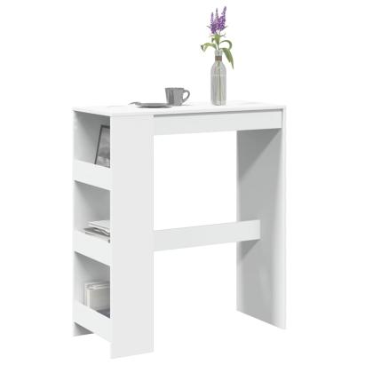 Masă de bar cu rafturi, alb, 90x40x103,5 cm, lemn prelucrat GartenMobel Dekor