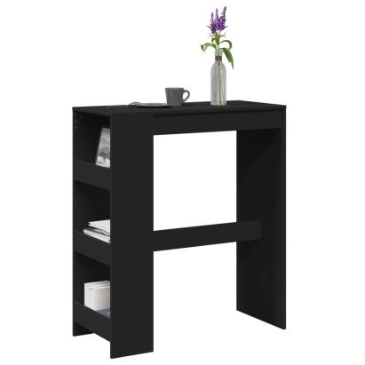 Masă de bar cu rafturi, negru, 90x40x103,5 cm, lemn prelucrat GartenMobel Dekor