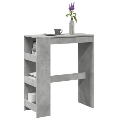 Masă de bar cu rafturi gri beton 90x40x103,5 cm lemn prelucrat GartenMobel Dekor