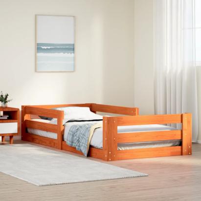 Cadru pat fără saltea, maro ceruit, 70x140 cm, lemn masiv pin GartenMobel Dekor