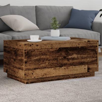 Măsuță de cafea cu lumini LED, lemn vechi, 90x50x40 cm GartenMobel Dekor