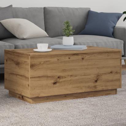 Măsuță de cafea cu lumini LED, stejar artizanal, 90x50x40 cm GartenMobel Dekor