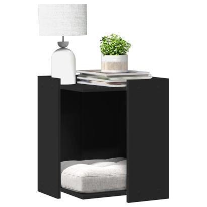 Cutie litieră pisici negru 42x42x51 cm lemn prelucrat GartenMobel Dekor