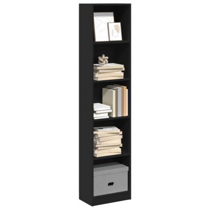 Bibliotecă, negru, 40x24x176 cm, lemn prelucrat GartenMobel Dekor