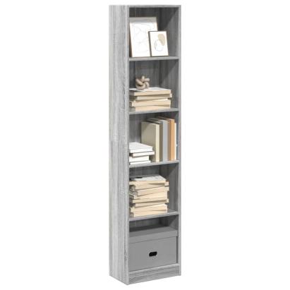 Bibliotecă, gri sonoma, 40x24x176 cm, lemn prelucrat GartenMobel Dekor