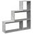 Bibliotecă/separator 3 niveluri gri beton 123x29x123 cm lemn GartenMobel Dekor