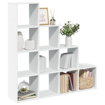Bibliotecă/separator 4 niveluri, alb, 131,5x29x131,5 cm lemn GartenMobel Dekor