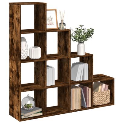 Bibliotecă/separator stejar fumuriu 131,5x29x131,5 cm lemn GartenMobel Dekor