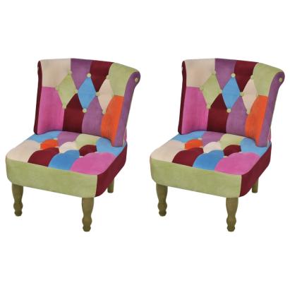 Fotolii franțuzești, 2 buc., model mozaic, material textil GartenMobel Dekor