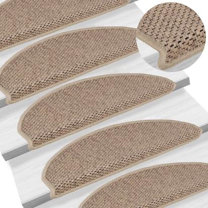 Covorașe scări autoadezive 15buc nisipiu 65x21x4cm aspect sisal GartenMobel Dekor