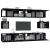 Set dulap TV, 6 piese, negru, lemn prelucrat GartenMobel Dekor