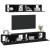 Set dulap TV, 4 piese, negru, lemn prelucrat GartenMobel Dekor