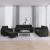Set de canapele, 4 piese, negru, catifea GartenMobel Dekor