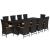 Set mobilier de exterior cu perne, 11 piese, negru, poliratan GartenMobel Dekor