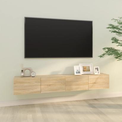 Dulapuri TV de perete 2 buc. stejar 100x30x30 cm lemn compozit GartenMobel Dekor