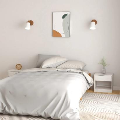 Noptiere, 2 buc., alb, 40x31x40 cm, lemn masiv de pin GartenMobel Dekor