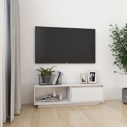 Comodă TV, alb, 110x30x33,5 cm, lemn masiv de pin GartenMobel Dekor
