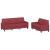 Set de canapele cu perne, 2 piese, roșu vin, piele ecologică GartenMobel Dekor