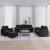 Set de canapele cu perne, 4 piese, negru, catifea GartenMobel Dekor