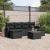 Set canapele de grădină cu perne, 7 piese, negru, poliratan GartenMobel Dekor