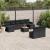 Set canapele de grădină cu perne, 10 piese, negru, poliratan GartenMobel Dekor