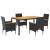 Set mobilier grădină perne 5 piese negru poliratan/lemn acacia GartenMobel Dekor