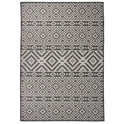 Covor de exterior, dungi negre, 140x200 cm, țesătură plată GartenMobel Dekor