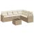 Set canapele de grădină, 7 piese, cu perne, bej, poliratan GartenMobel Dekor