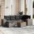 Set canapele de grădină, 7 piese, cu perne, gri, poliratan GartenMobel Dekor
