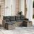 Set mobilier grădină cu perne, 6 piese, gri, poliratan GartenMobel Dekor