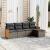 Set canapea de grădină cu perne, 5 piese, gri, poliratan GartenMobel Dekor