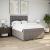 Pat box spring cu saltea, gri taupe, 160x200 cm material textil GartenMobel Dekor