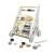 Premergator din lemn, xilofon, sortator forme, labirint, spatiu depozitare, 4 roti, 38x32x45.5 cm MultiMark GlobalProd
