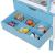 Toneta pe roti pentru inghetata, 2 sertare, accesorii incluse, roti mobile, 68x31.5x118 cm, mdf MultiMark GlobalProd