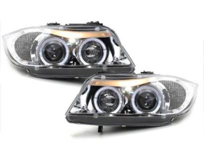 Faruri BMW Seria 3 E90 E91 (03.2005-08.2008) Angel Eyes Crom Performance AutoTuning