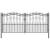 Poartă gard cu vârf negru 406x223 cm oțel vopsit electrostatic GartenMobel Dekor