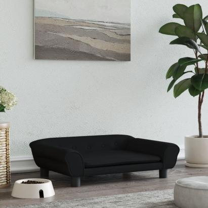 Pat de câini, negru, 70x48x22 cm, catifea GartenMobel Dekor