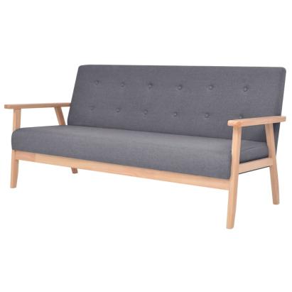 Canapea cu 3 locuri, gri închis, material textil GartenMobel Dekor