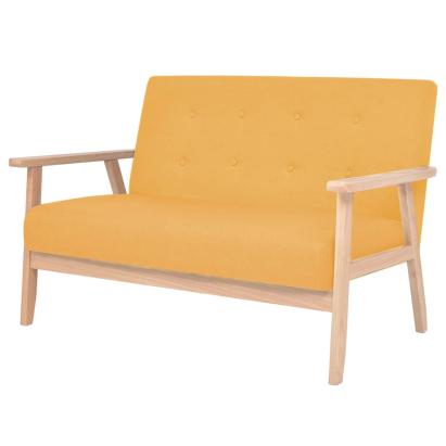 Canapea cu 2 locuri, galben, material textil GartenMobel Dekor