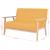 Set cu canapea, 2 piese, material textil, galben GartenMobel Dekor