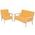 Set cu canapea, 2 piese, material textil, galben GartenMobel Dekor