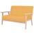 Set cu canapea, 2 piese, material textil, galben GartenMobel Dekor