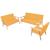Set canapea din 3 piese, material textil, galben GartenMobel Dekor