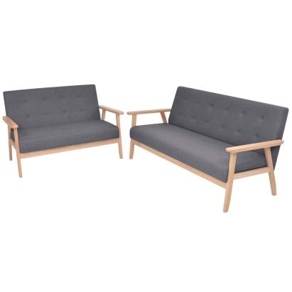 Set de canapele, 2 piese, material textil, gri închis GartenMobel Dekor
