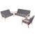 Set canapea din 3 piese, material textil, gri închis GartenMobel Dekor