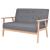 Set canapea din 3 piese, material textil, gri închis GartenMobel Dekor