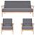 Set de canapele, 3 piese, gri închis, material textil GartenMobel Dekor