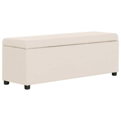 Bancă cu compartiment de depozitare, crem, 116 cm, poliester GartenMobel Dekor