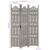 Paravan cameră sculptat manual 3 panouri gri 120x165 cm mango GartenMobel Dekor